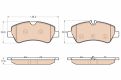 Bremsbelagsatz Scheibenbremse Hinterachse für FORD TRANSIT V363 Kasten