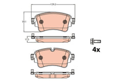 Bremsbelagsatz Scheibenbremse Hinterachse für AUDI VW A4 B9 Avant A5 Sportback