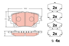 Bremsbelagsatz Scheibenbremse Hinterachse für TOYOTA LEXUS SUBARU RAV 4 V VAN