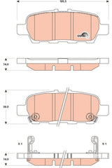Bremsbelagsatz Scheibenbremse Hinterachse für NISSAN JUKE CUBE Van PULSAR
