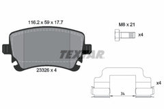 Bremsbelagsatz Scheibenbremse Hinterachse für BENTLEY AUDI CONTINENTAL Coupe
