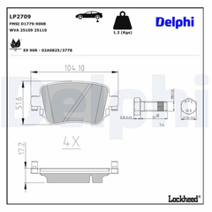 Bremsbelagsatz Scheibenbremse Hinterachse für AUDI SEAT SKODA VW A1 Sportback Q3
