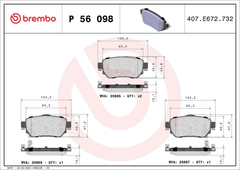 Bremsbelagsatz Scheibenbremse Hinterachse für NISSAN RENAULT LEAF QASHQAI II