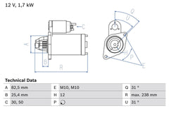 Anlasser Starter für MERCEDES-BENZ C-KLASSE T-Model SPRINTER 3,5-t Kasten
