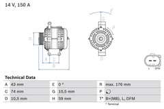 Lichtmaschine Generator für FORD CITROËN PEUGEOT FIAT TRANSIT Bus Kasten