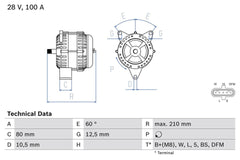 Lichtmaschine Generator für MERCEDES-BENZ ACTROS MP2 / MP3 ATEGO 2 AXOR VARIO