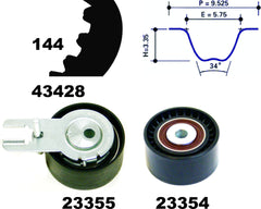 Zahnriemensatz für CITROËN FORD MAZDA PEUGEOT TOYOTA C1 C2 C3 I Pluriel II NEMO
