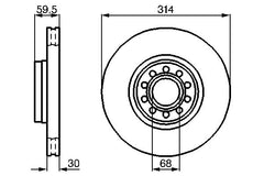 Bremsscheibe Vorderachse für AUDI 100 C4 Avant Stufenheck A6 A8 D2
