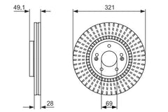 Bremsscheibe Vorderachse für HYUNDAI KIA GRAND SANTA FÉ II Kasten/SUV III FE IV