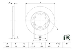 2x Bremsscheibe Hinterachse für FORD TRANSIT V363 Pritsche/Fahrgestell Kasten