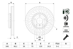 Bremsscheibe Vorderachse rechts für BMW 5 Gran Turismo Touring 6 Cabriolet