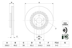 Bremsscheibe Vorderachse für LEXUS TOYOTA NX RX HIGHLANDER / KLUGER RAV 4 IV VAN