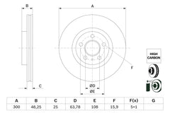 Bremsscheibe Vorderachse für FORD TOURNEO CONNECT / GRAND V408 Großraumlimousi