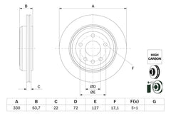 Bremsscheibe Hinterachse für JEEP GRAND CHEROKEE III IV VAN