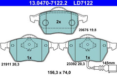 Bremsbelagsatz Scheibenbremse Vorderachse für AUDI SEAT SKODA VW A3 TT Roadster