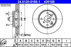 2x Bremsscheibe Vorderachse für CITROËN PEUGEOT TOYOTA C1 II 107 108 AYGO