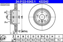 2x Bremsscheibe Hinterachse für AUDI TT Roadster