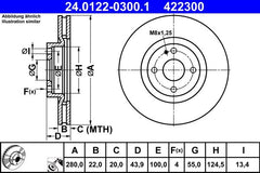 2x Bremsscheibe Vorderachse für MAZDA ABARTH FIAT MX-5 IV RF Targa 124 Spider
