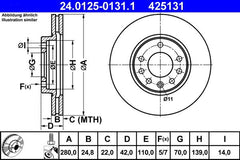 2x Bremsscheibe Vorderachse für OPEL ASTRA G Stufenheck Caravan CC Coupe