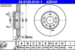 2x Bremsscheibe Vorderachse für FIAT OPEL SAAB CROMA Kasten/Kombi SIGNUM CC