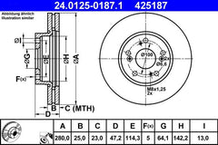 2x Bremsscheibe Vorderachse für HONDA ACCORD VII Tourer