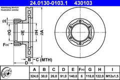 2x Bremsscheibe Vorderachse für MERCEDES-BENZ T2/LN1 Kasten