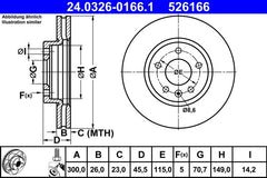 2x Bremsscheibe Vorderachse für OPEL CHEVROLET AMPERA ASTRA J Caravan GTC