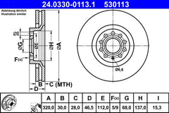 2x Bremsscheibe Vorderachse für AUDI SEAT A4 B5 Avant B6 B7 Cabriolet A6 C5