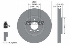 2x Bremsscheibe Vorderachse für PEUGEOT 607