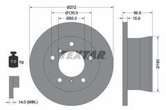 2x Bremsscheibe Hinterachse für MERCEDES-BENZ VW PUCH G-KLASSE
