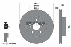 2x Bremsscheibe Vorderachse für TOYOTA PRIUS Liftback