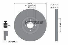 2x Bremsscheibe Vorderachse für CITROËN PEUGEOT DS DS4 DS5 308 CC I 4 /