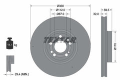 2x Bremsscheibe Vorderachse für MERCEDES-BENZ GLE