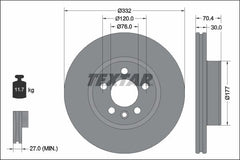 2x Bremsscheibe Vorderachse für VW MULTIVAN T7