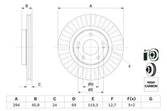 2x Bremsscheibe Vorderachse für CITROËN MITSUBISHI PEUGEOT C-CROSSER Van
