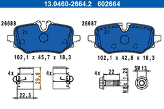 Bremsbelagsatz Scheibenbremse Hinterachse für BMW MINI X1 2 Active Tourer X2