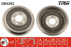 2x Bremstrommel Hinterachse für SKODA VW OCTAVIA I Combi II ROOMSTER Praktik