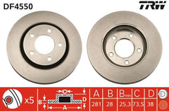 2x Bremsscheibe Vorderachse für CHRYSLER DODGE VOYAGER IV VAN CARAVAN