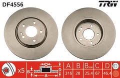 2x Bremsscheibe Vorderachse für MERCEDES-BENZ C-KLASSE CLK E-KLASSE T-Model