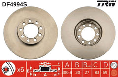 2x Bremsscheibe Vorderachse für IVECO DAILY IV Kasten Pritsche/Fahrgestell V VI