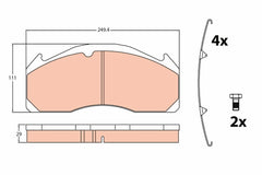 Bremsbelagsatz Scheibenbremse Vorderachse Hinterachse für VOLVO FH FH12 FH16 FL