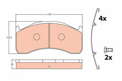Bremsbelagsatz Scheibenbremse Hinterachse für VOLVO FH FH12 FH16 FM II FMX