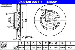 2x Bremsscheibe Vorderachse für OPEL ASTRA H GTC ZAFIRA / FAMILY B