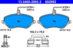 Bremsbelagsatz Scheibenbremse Vorderachse für CITROËN PEUGEOT C5 III Break C6