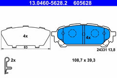 Bremsbelagsatz Scheibenbremse Hinterachse für SUBARU FORESTER IMPREZA