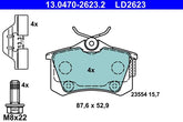 Bremsbelagsatz Scheibenbremse Hinterachse für CITROËN OPEL PEUGEOT DS C3