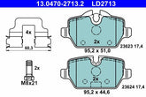 Bremsbelagsatz Scheibenbremse Hinterachse für BMW MINI 1 3 Coupe COUNTRYMAN
