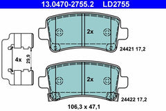 Bremsbelagsatz Scheibenbremse Hinterachse für OPEL SAAB CHEVROLET INSIGNIA A