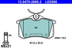 Bremsbelagsatz Scheibenbremse Hinterachse für AUDI SEAT SKODA VW A4 B6 Avant