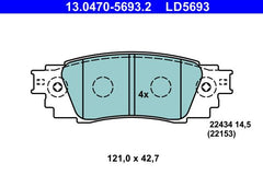 Bremsbelagsatz Scheibenbremse Hinterachse für TOYOTA LEXUS CAMRY C-HR COROLLA